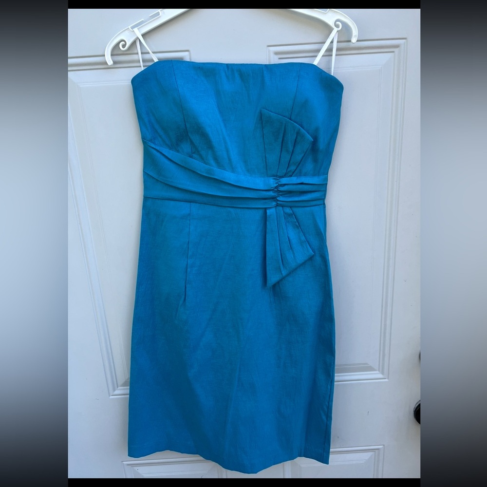 Chic Strapless Teal Dress